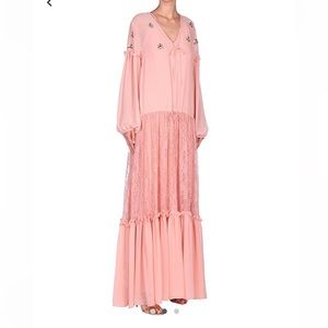 Pinko pink gown lace and embellished
